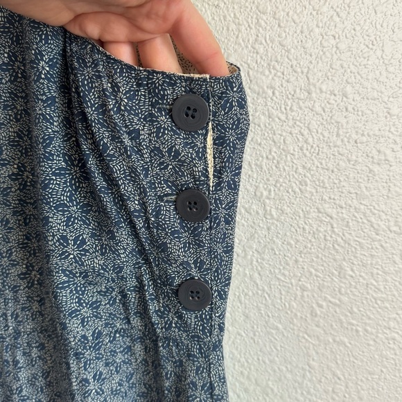 VTG Norton Womens Large Blue Dainty Floral Print Maxi Dress Cottagecore Country - Picture 6 of 11